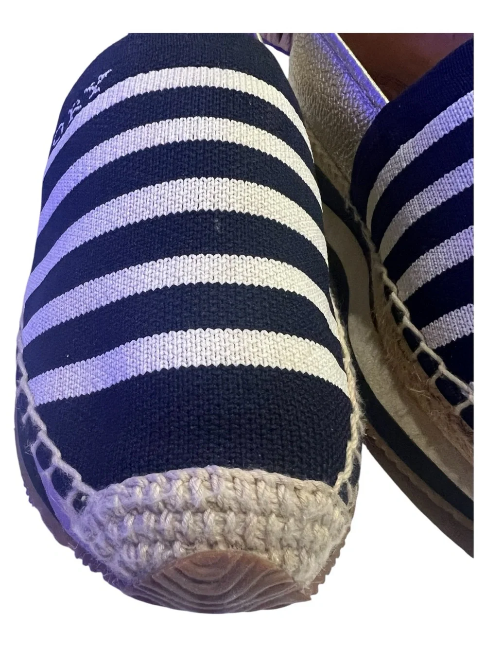 Tory Burch Daisy Slip On Trainer Midnight / Ivory Gold 8M Espadrillas wide heel
